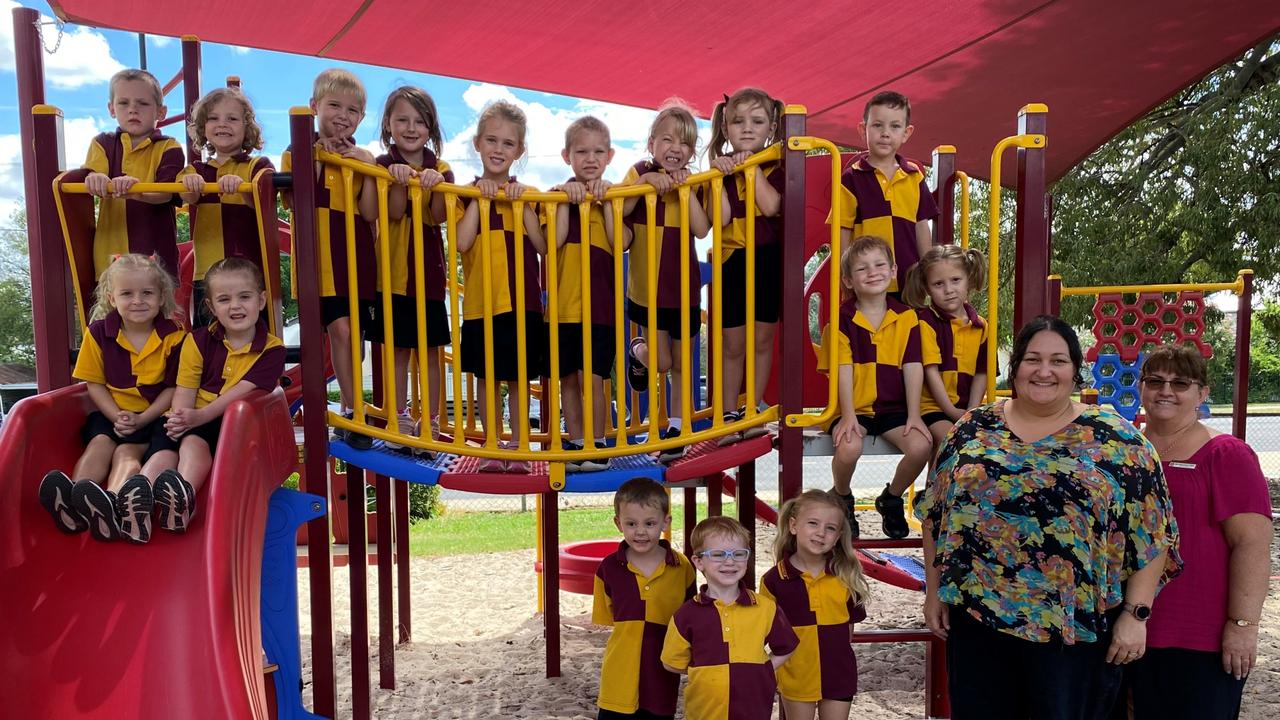 MY FIRST YEAR 2024: Chinchilla State School Prep C students with teacher Mrs Rebecca Cotter and teacher assistant Mrs Maryanne Clarke.