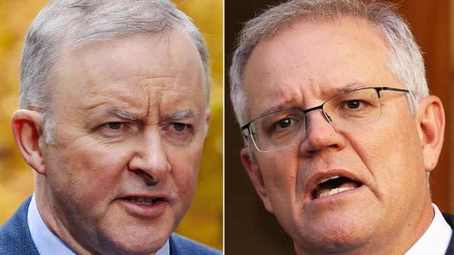 Scott Morrison remains the least trusted prime minister in more than a decade but Anthony Albanese is running a very close second, with overall confidence in national political leadership on a downward decline. Picture: NCA Newswire