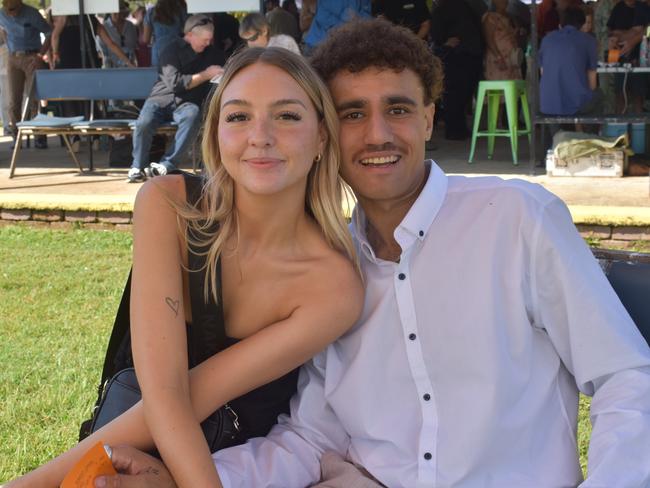 Anke Pretorius and Mafi Toloi at the Yeppoon race day at Keppel Park racecourse on April 26, 2025.