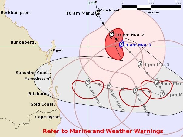 The Bureau of Meteorology's forecast tracking map issued at am on Monday.