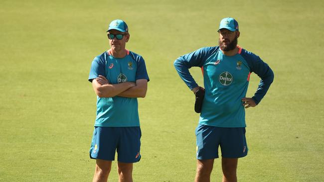 Australian coach Andrew McDonald and bowling coach Daniel Vettori have some work to do. (Photo by Robert Cianflone/Getty Images)