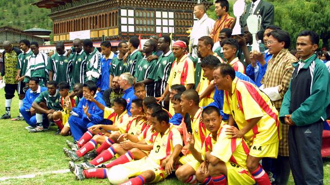 Montserat and Bhutan’s national football teams ahead of ‘The Other Final’.