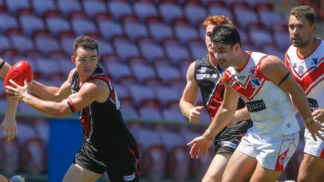 The Tiwi Bombers take on Waratah in their postponed NTFL match from Round 13 at the spectacular Gardens Oval. Picture: Glenn Campbell