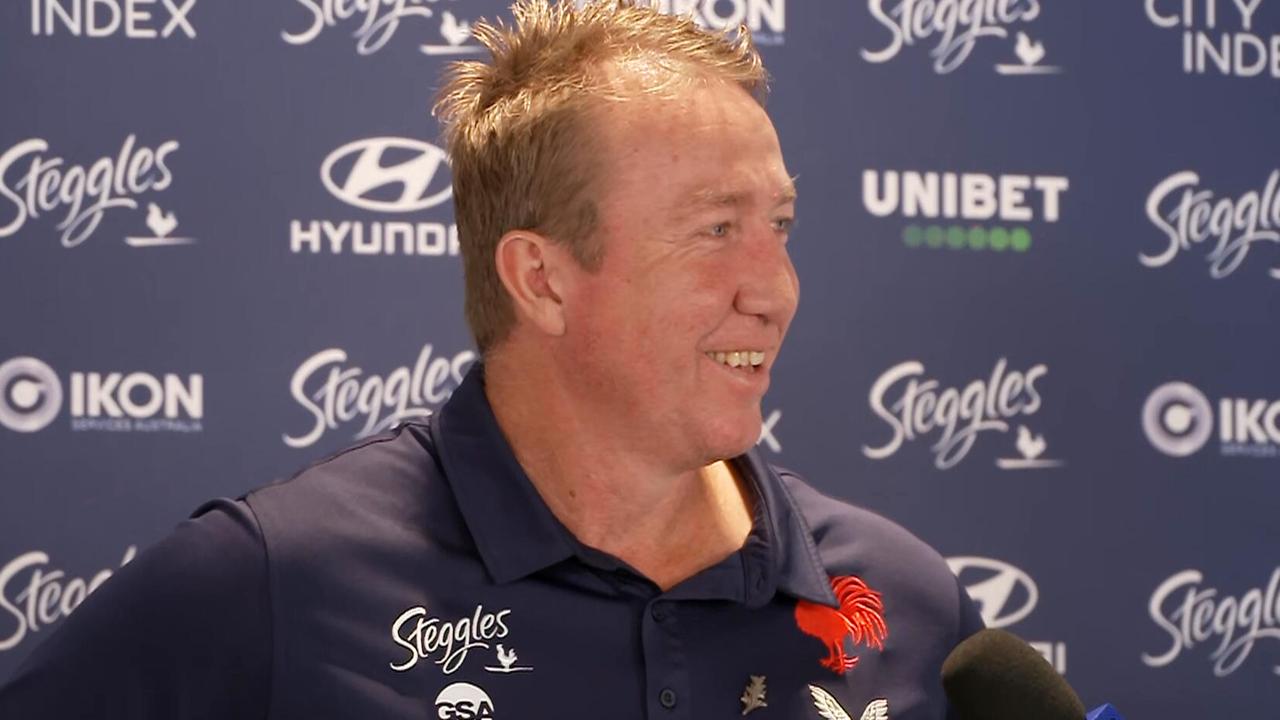 Roosters coach Trent Robinson. Fox League.