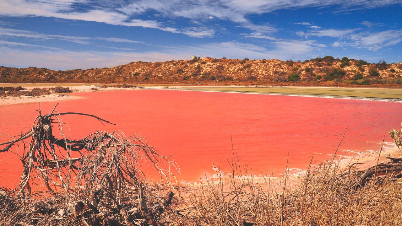 The pink salt lakes in Port Gregory, Western Australia. Picture: Getty