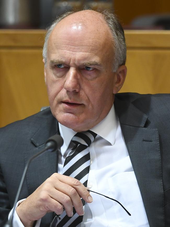 Liberal Senator Eric Abetz … waiting on a briefing. Picture: AAP