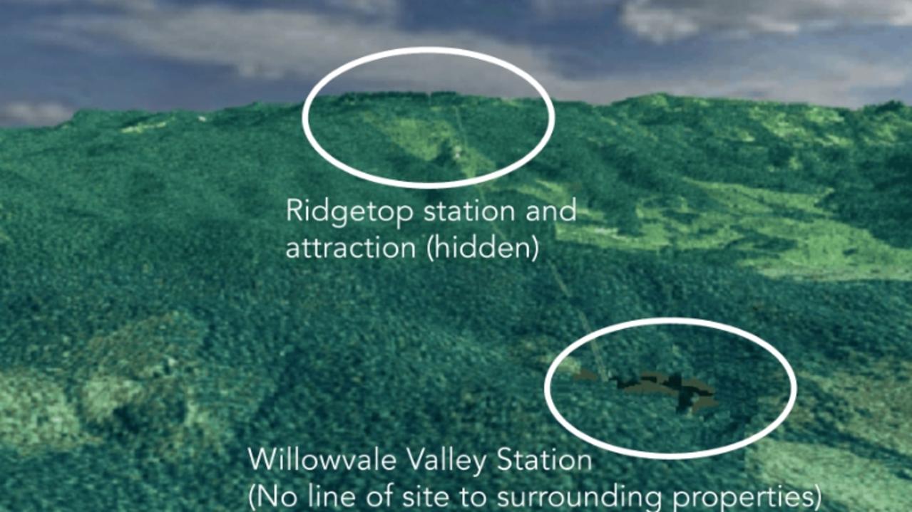 Future eco-tourism projects on the Gold Coast. This is part of an application for the Kaiala Sanctuary cableway, west of Dreamworld, showing the location of the project.