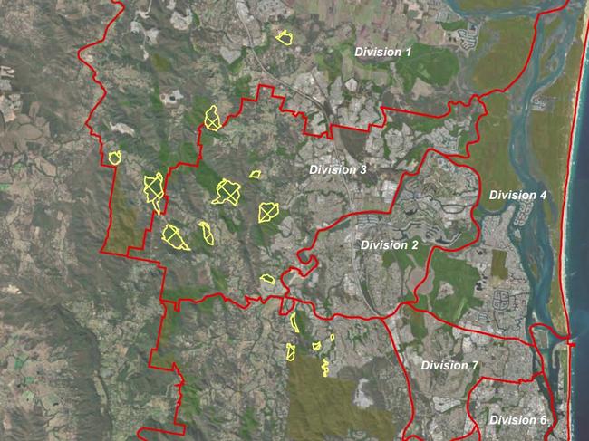 Areas on the Gold Coast for hazard reduction burns by the Gold Coast City Council.