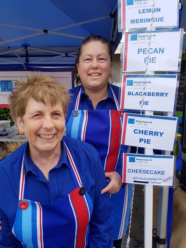 Stallholders Anne Riley, left, and Kimberly Ashworth, of American Pi. Picture: ELAINE REEVES