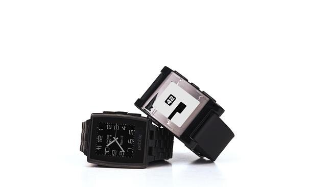 The Pebble Steel smartwatch has LED lights and waterproof coating. Picture: Supplied. 