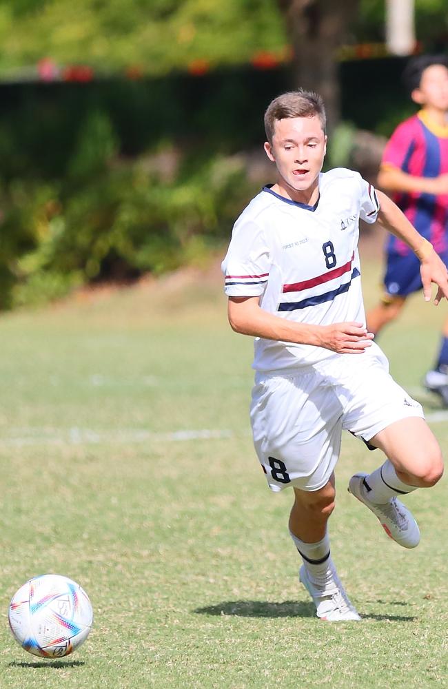 GPS First XI football between Brisbane State High and the Southport School. Saturday May 6, 2023. Picture: George Galanos.