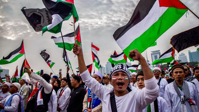 A Palestinian solidairity rally in Jakarta last December. Picture: AFP