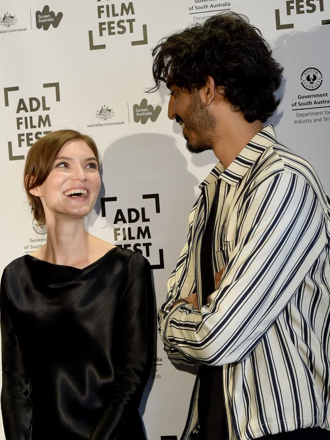 Actor Dev Patel and girlfriend, Adelaide actor Tilda Coham-Hervey. Photo Naomi Jellicoe