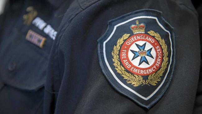 A firefighters uniform shows the Queensland Fire and Emergency Services badge, Wednesday, November 02, 2016. Picture: Kevin Farmer