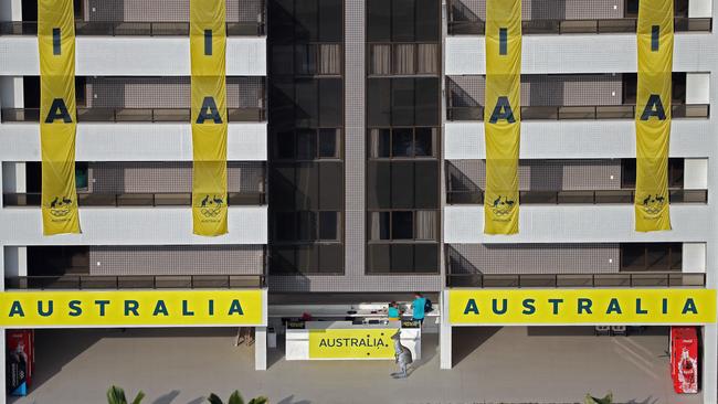 The Aussies delayed their arrival at the Athletes Village.
