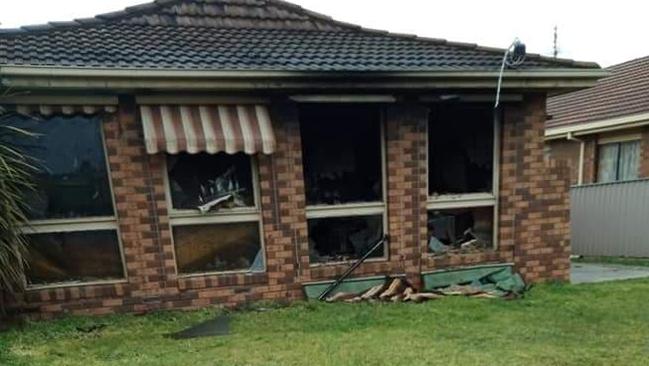 Jean Villa's charred Epping home, which was destroyed after her son Aceson lit a piece of paper on the stove.