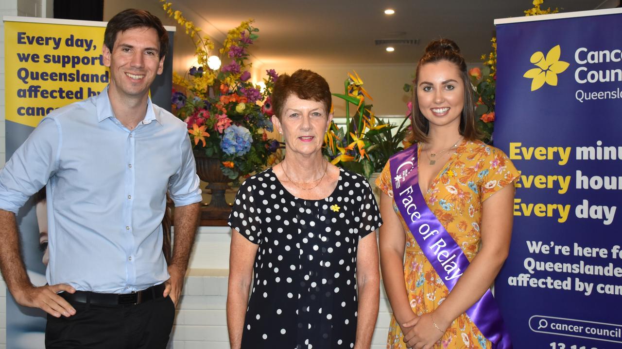 State Member for Bundaberg Tom Smith with Chris McMillan and Molly Dawson. Picture: Rhylea Millar