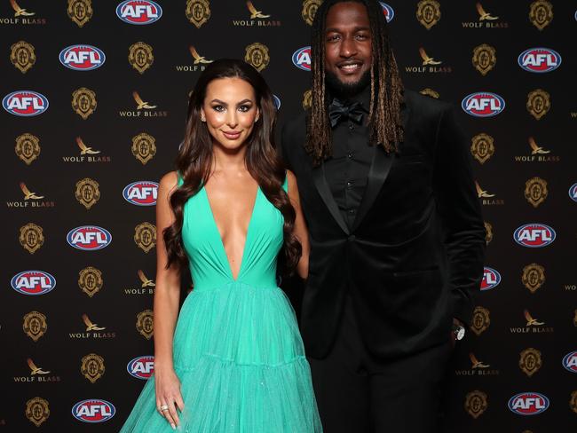 Brittany Bown with Nic Naitanui. Picture: Paul Kane