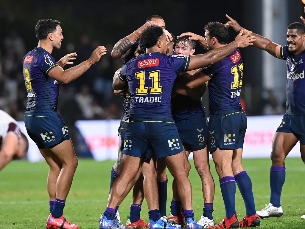 The Melbourne Storm’s preliminary final game will clash directly with the AFL grand final. Picture: Bradley Kanaris/Getty Images