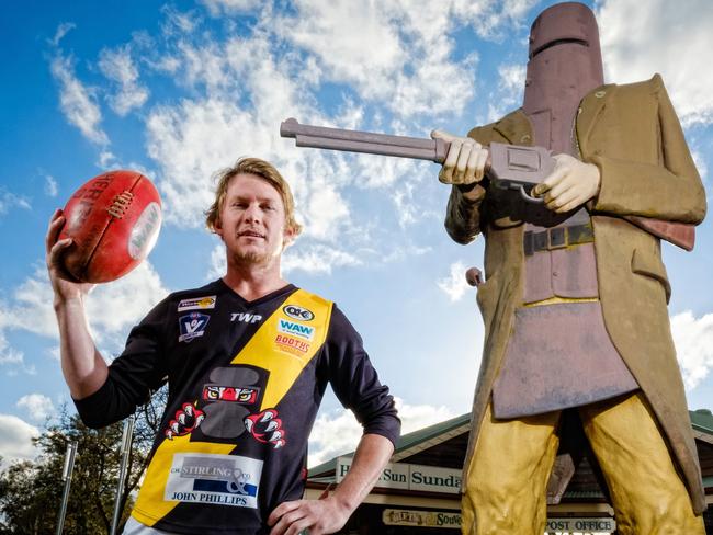 Glenrowan footballer Matt Robinson who kicked an incredible 27 goals in a match at the weekend. Picture: Simon Dallinger