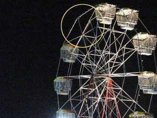 Missing Ferris wheel carriage at the Bluesfest site. . Picture: Kylie Cox