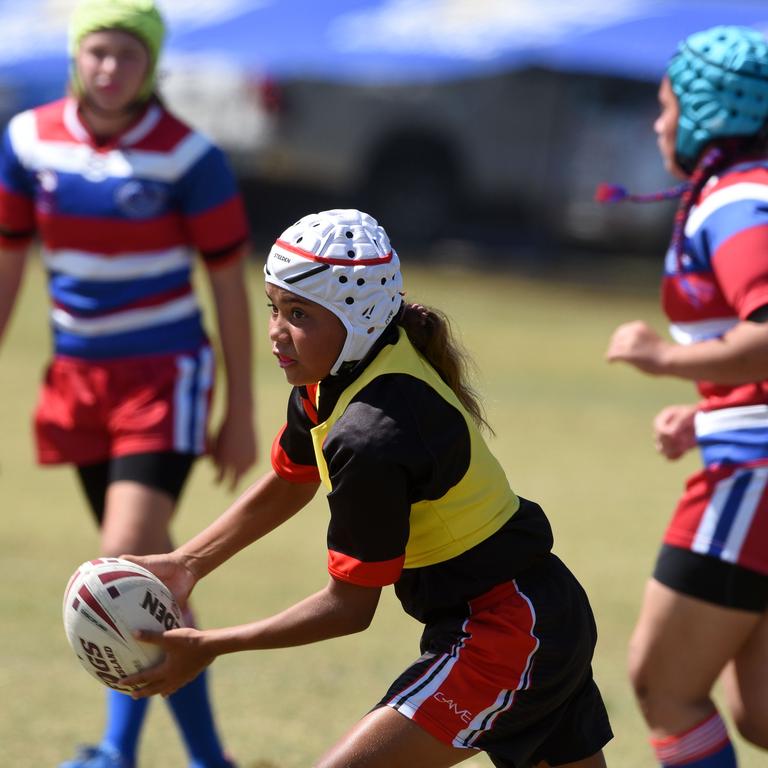 Under-12 girls' state league titles at Burleigh juniors fields Wide Bay V Darling Downs. Darling Down's Brianna Kowitz. (Photo/Steve Holland)