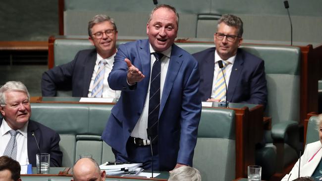 Barnaby Joyce addresses parliament in question time yesterday. Picture: Gary Ramage