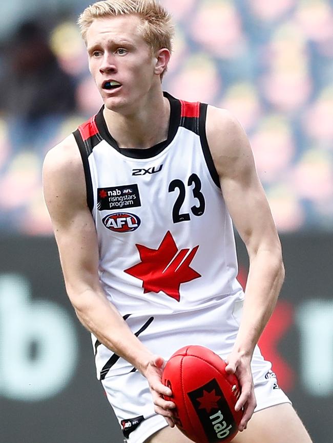 Jaidyn Stephenson in action during the NAB under-18 All-Stars match.