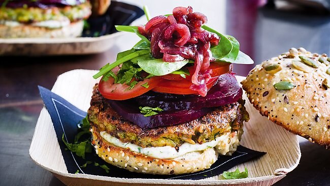 Zucchini fritter burgers