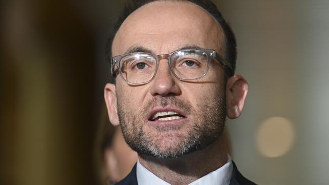 Greens leader Adam Bandt says the party could move a sanctions motion as early as Monday. Picture: Martin Ollman