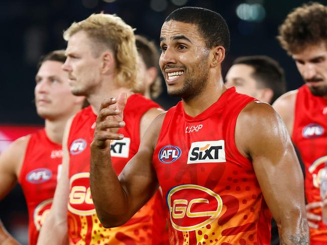 MELBOURNE, AUSTRALIA - JUNE 08: Touk Miller of the Suns looks dejected after a loss during the 2024 AFL Round 13 match between the St Kilda Saints and the Gold Coast SUNS at Marvel Stadium on June 08, 2024 in Melbourne, Australia. (Photo by Michael Willson/AFL Photos via Getty Images)