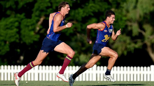 Daniher during a Lions training session. Picture: Getty Images