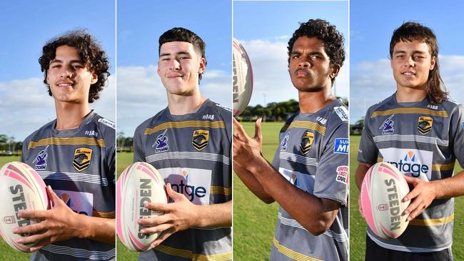 Caloundra High Schools top rugby league students include Tully McLellan, Jayden Smith, Brooklenn Mundraby-Grogan and Chase Paterson. Picture: Patrick Woods.