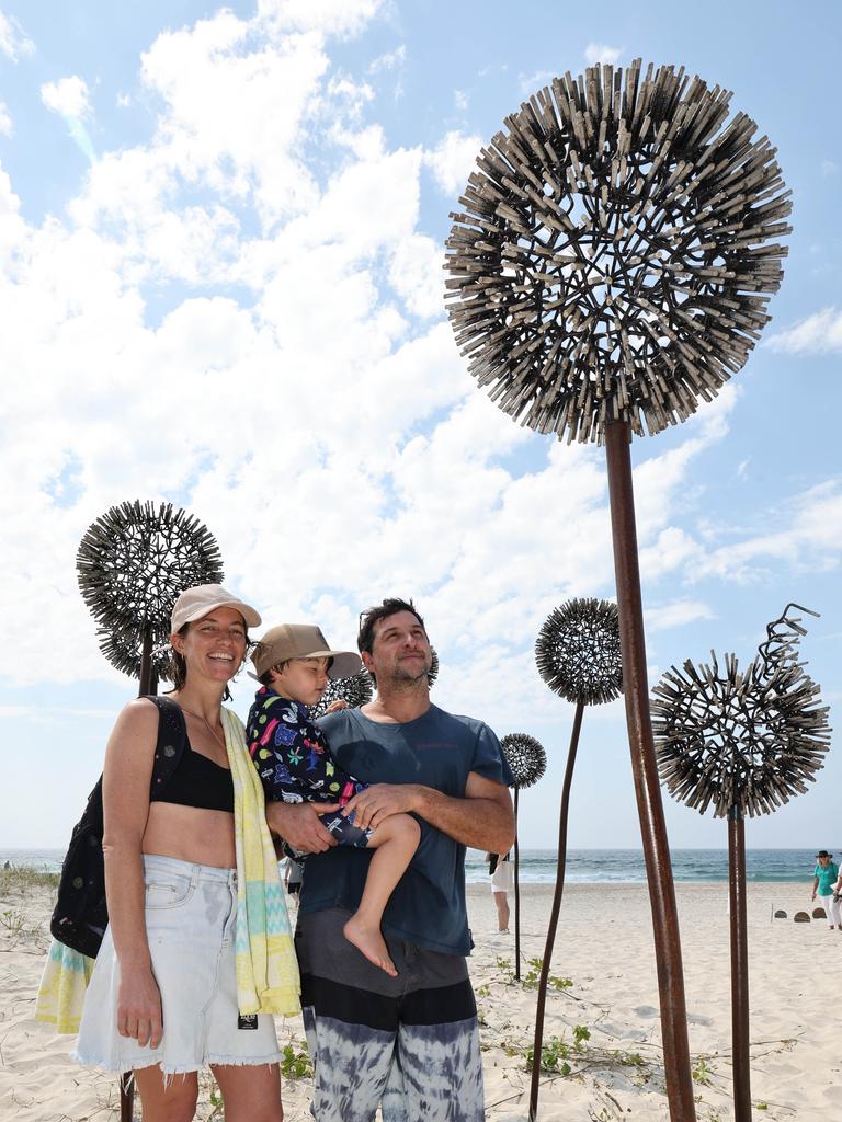 Swell Festival at Currumbin. Shellina Blake , Mark Todarello, and Koa Todarello Currumbin waters with The Dandelion Series. Picture Glenn Hampson