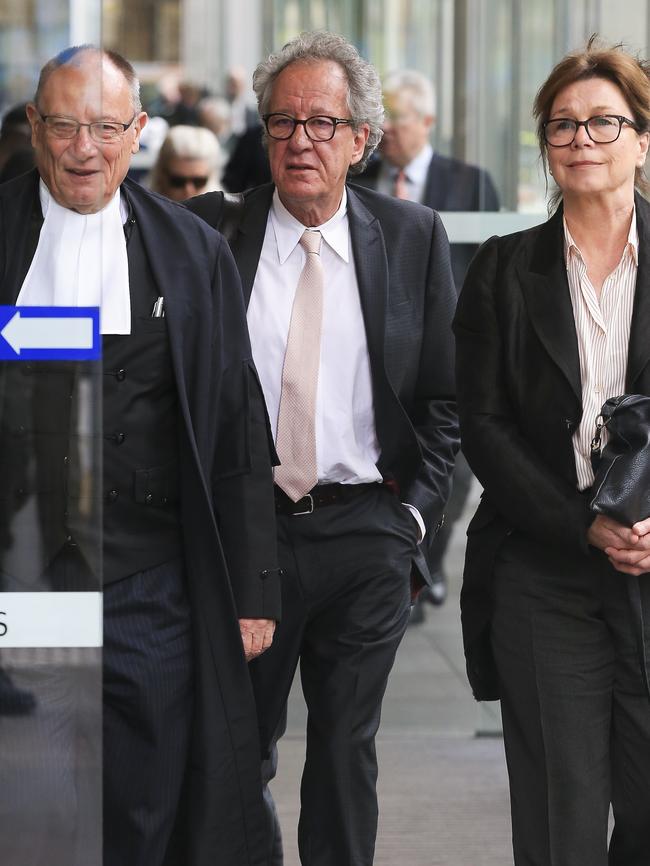 Geoffrey Rush leaves court. Picture: Dylan Robinson