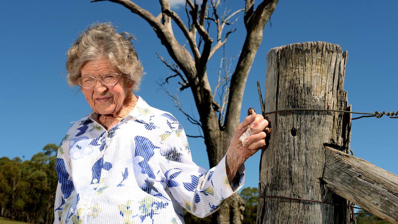 One hundred-year-old property owner Thora Sutton has seen good and bad times on the land. Picture by Peter Lorimer.