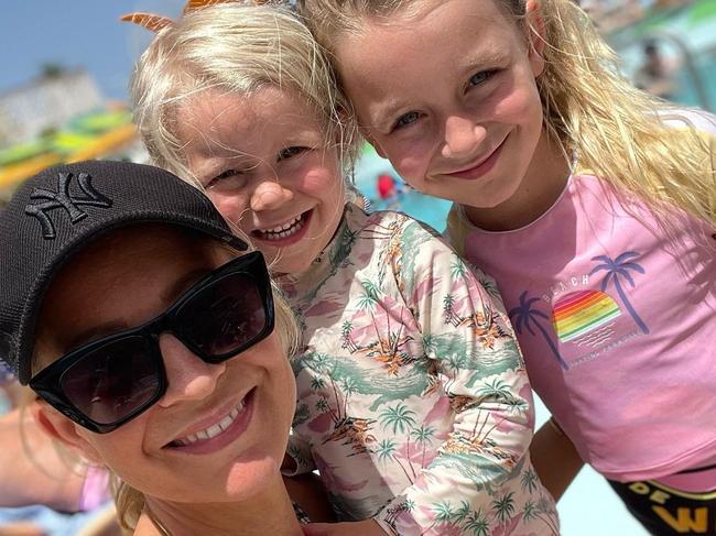 Bickmore with her daughters Evie and Adelaide.