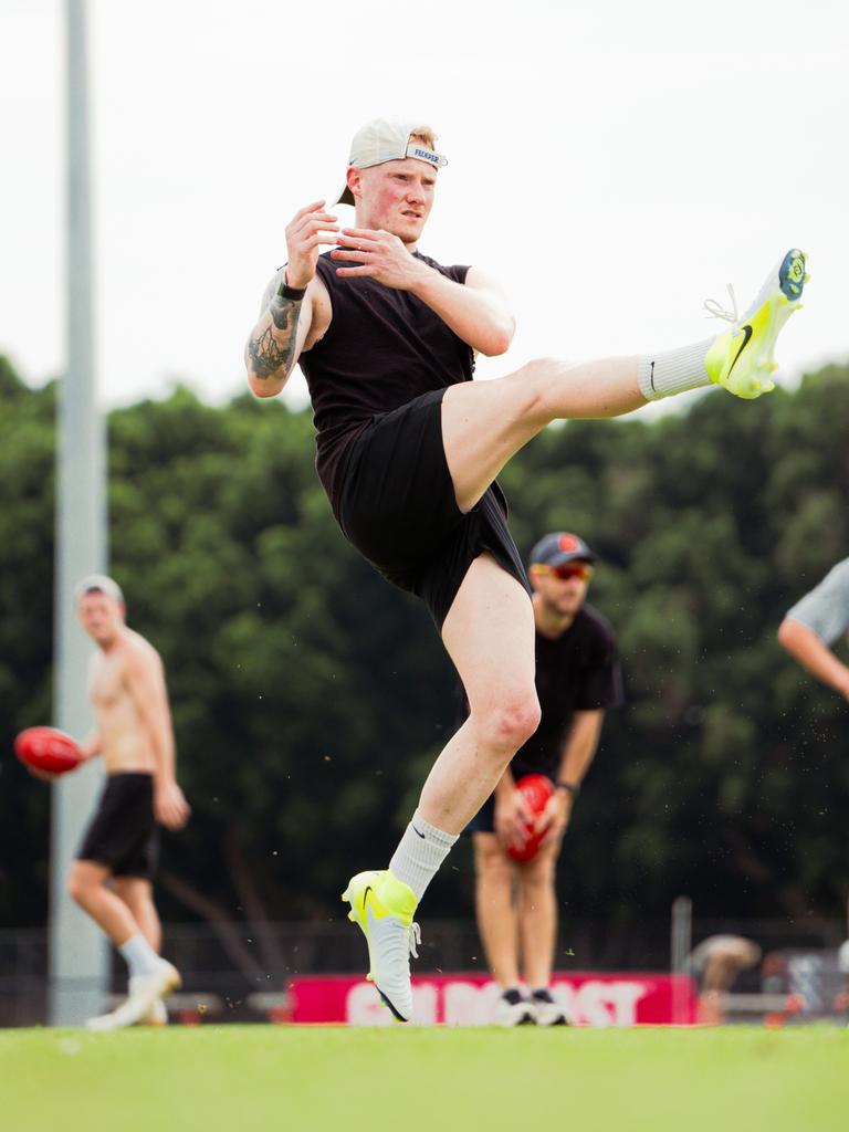 John Noble taking part in pre-season training on the Gold Coast. Picture: Somha Sleeth/Gold Coast Suns