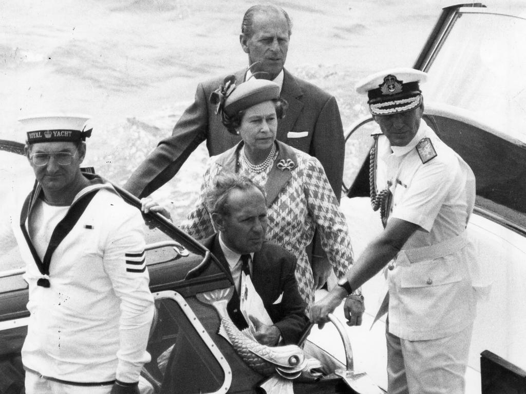 <b>1986 – Glenelg</b> The Queen visited South Australia for the state’s sesquicentenary year, but bad weather forced her arrival at Glenelg on the Royal barge to be abandoned after almost making it to the jetty. The Royal party had to return to the <i>Royal Yacht Britannia</i> and change their schedule of events for the day. Press secretary Michael Shea said the Queen “absolutely wanted to have a go” at the landing. “I’ve seen her leap to the shore before now, but this time it did appear too dangerous.”