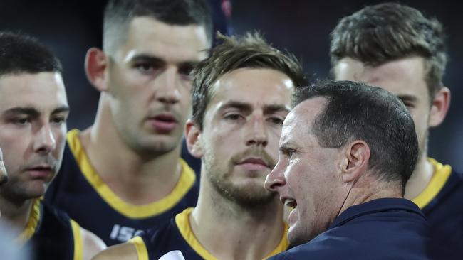 An animated Don Pyke at three-quarter time. Picture: Sarah Reed                        <a capiid="ba2a8057e4476eeb99bc959b55ca97f1" class="capi-video">Crows press conference</a>