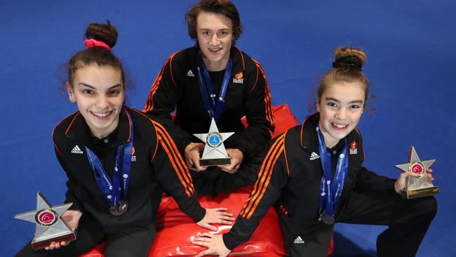 Hannah Triantafillis, Bo Danelutti and Annabella Geraghty from Balance Gymnastics in Research won titles at the Gymnastics Victorian Championships.