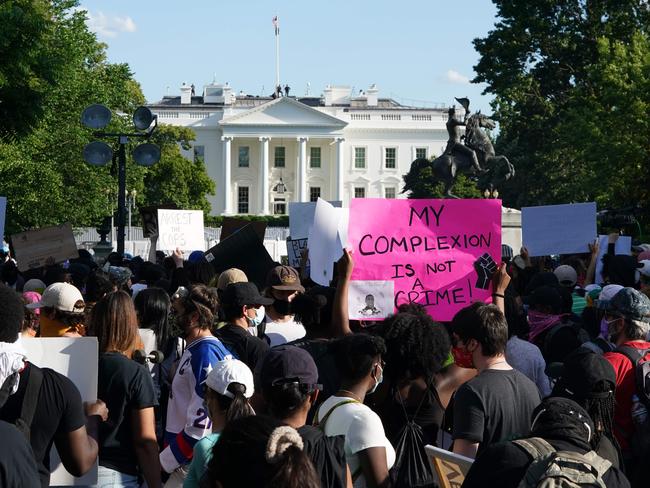 Demonstrators protest the death of George Floyd, near the White House. Picture: AFP