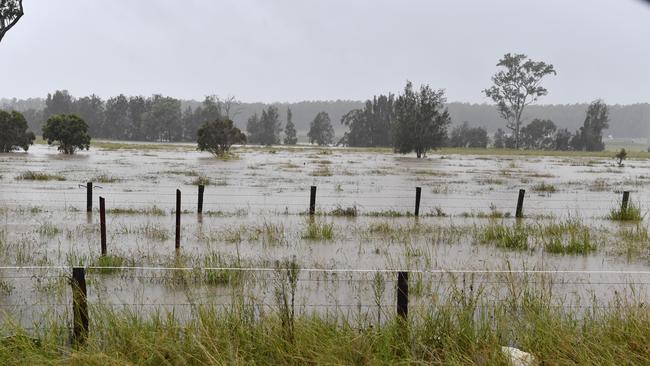 Water spilling from Alumy Creek near South Grafton closed the road earlier this morning.