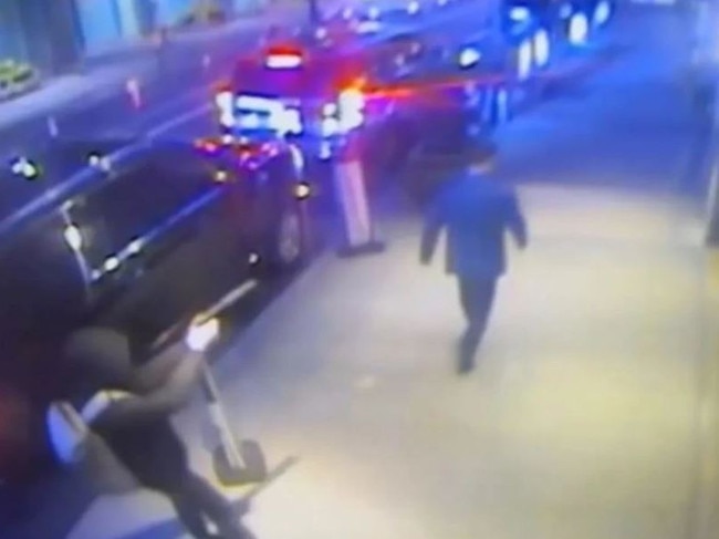 Chilling video shows the gunman shooting at United Healthcare CEO Brian Thompson. Picture: NY Post