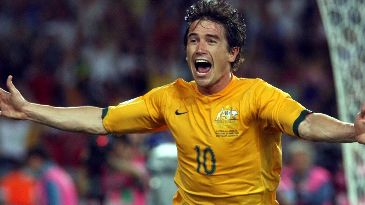  Harry Kewell celebrates scoring a goal for Australia in the 2006 FIFA World Cup.
