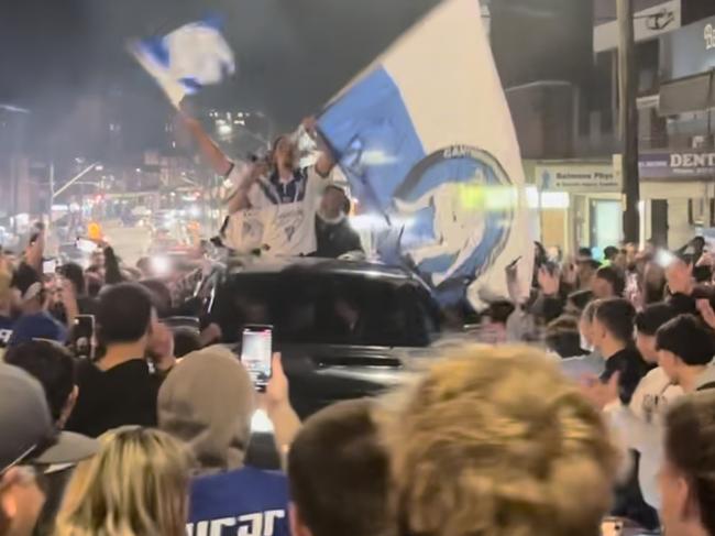 A sleeping giant of the NRL is awake as Bulldogs fans party after beating Canberra at Belmore.