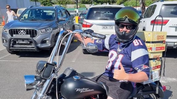 Kody Thomas Perry-Woolfrey, 29, of Halekulani, was convicted of mid-range drink-driving after crashing his Harley Davidson after several beers at the Tamworth Music Festival and going for a ride around the block with no pants on. Picture: Instagram