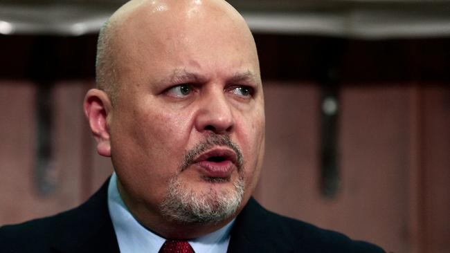 Prosecutor of the International Criminal Court (ICC) Karim Khan speaks to reporters. Picture: AFP.