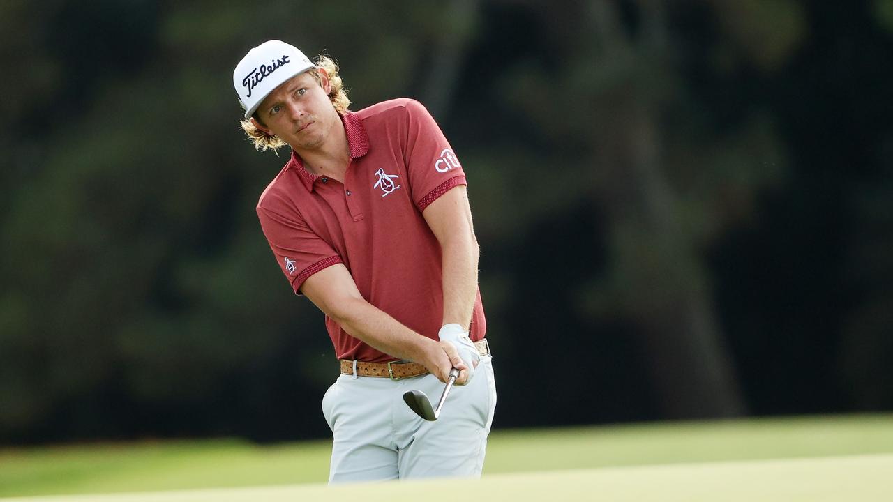 Cameron Smith of Australia plays a shot on the 18th hole during the final round of the Masters at Augusta National Golf Club. Picture: Patrick Smith/Getty Images