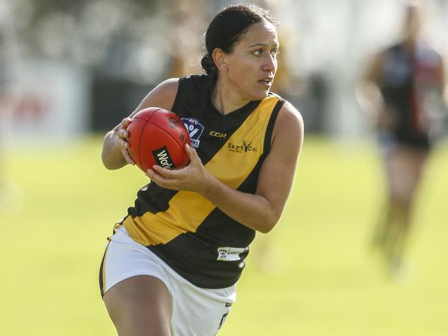 South Eastern Women's Football: Frankston Dolphins v Seaford. Kaea Tua (Seaford). Picture: Valeriu Campan